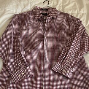 Nordstrom Burgundy Checkered Button Down Shirt